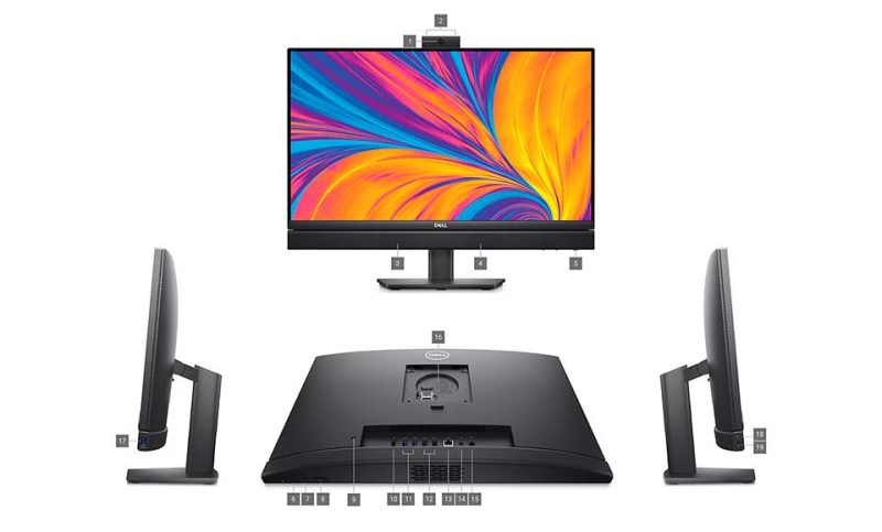 DELL OptiPlex AiO Plus Bağlantı Noktaları ve Yuvalar