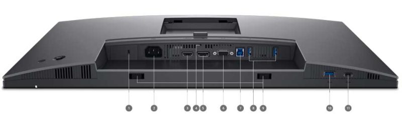 Dell 24 Monitor P2425 Bağlantı Noktaları ve Yuvalar