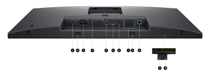 Dell Pro 27 Plus 4K USB-C Hub Monitör - P2725QE Bağlantı Noktaları ve Yuvalar