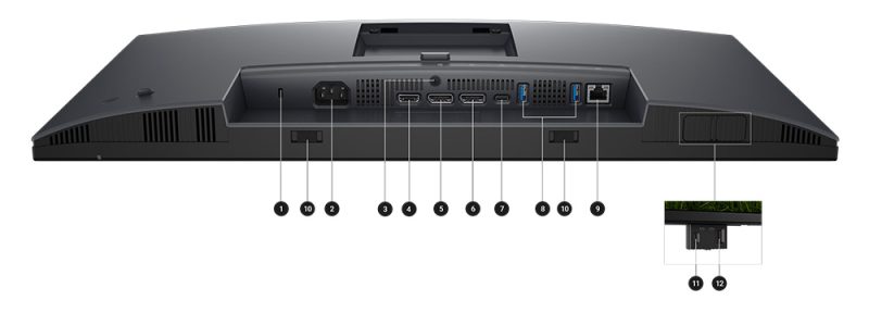 Dell Pro 27 Plus QHD USB-C Hub Monitör - P2725DE Bağlantı Noktaları ve Yuvalar