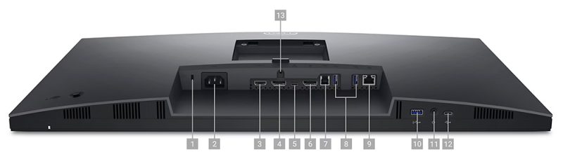 Dell Pro 27 Plus Video Konferans Monitörü P2724DEB Bağlantı Noktaları ve Yuvalar