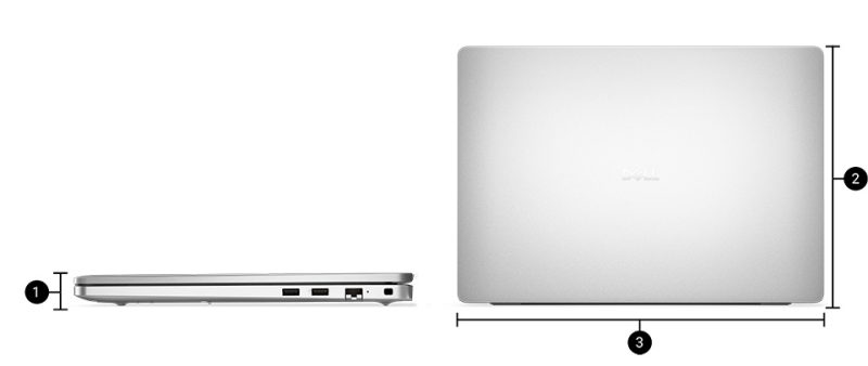 DELL Pro 16 Notebook Boyutlar ve Ağırlık