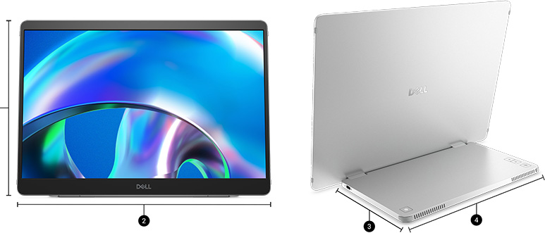 Dell Pro 14 Plus Portable Monitor P1425 Boyutlar ve Ağırlık: